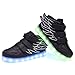 CIOR Kids Boy and Girl's 11 Color Wings Led Sneakers Light Up Flashing Shoes,102,01,27, 10 M US Toddler, 02Black