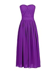Pleated Sweetheart Chiffon/Polyester Cocktail Tea Length Evening Dress/Bridesmaid Dress/Prom Dress 