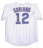 Alfonso Soriano Autographed Chicago Cubs Pinstripe Majestic Replica Jersey