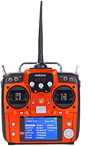 RadioLink AT10 2.4G 10CH Remote Control System Transmitter with R10D Receiver and PRM-01 Voltage Return Module Mode 2 Version Orange Color