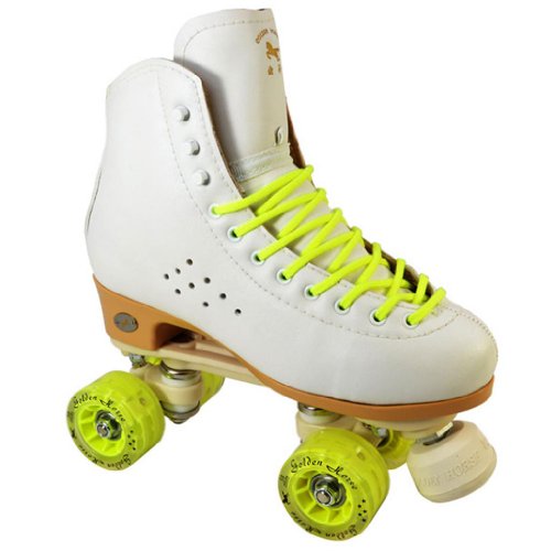 Goldenhorse Light Up Roller Skates - Ladies White Quad High Top Skates