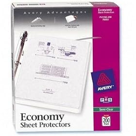 Top Insert Sheet Protectors, Economy Weight, Semi Clear