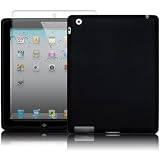 APPLE IPAD 2 BLACK SOFT SILICONE SKIN / CASE / COVER / GEL / SHELL, WITH SCREEN PROTECTOR PART OF THE QUBITS ACCESSORIES RANGE