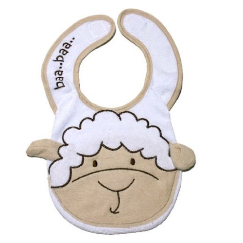Baby Bib Sheep Embroidery Pattern with Velcro Strap, Baby Bib