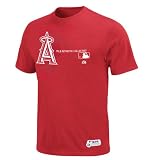 MLB Men's Los Angeles Angels Authentic Collection Change Up Short Sleeve Basic Tee by Majestic (Athletic Red, X-Large)