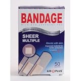 Adhesive Bandages 50Ct Sheer Multi Pack