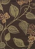 Dalyn Carlisle Chocolate, Olive, Red, Sage Graphic Floral Vine Patterns On 4-Feet 11-Inch by 7-Feet Area Rug