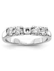 14k White Gold Peg Set 5-stone Diamond Engagement Ring Semi-Mounting, No Center Stone Included