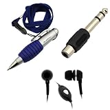 GTMax 6.35mm Stereo Plug to 3.5mm RCA Jack Adaptor + 3.5mm Soft Gel Microphone Headset + Pen with Neckstrap for Keyboard , Digital piano , Guitar Amp , Laptop , RCA Stereo Receiver