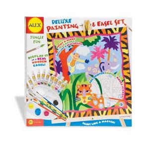 Alex Jungle Deluxe Painting and Wooden Easel Set - 16 X 16 Canvas and Acrylic Paints by Alex Toys