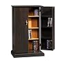 Locking CD DVD Blu-Ray Multi Media Storage Cabinet Organizer w/Key Lock - Rustic Antique Birch Finish