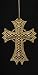 Seasons of Elegance Gold Glitter with Pearl Accents Cross Christmas Ornament 5"