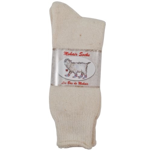 Mohair Socks - Mens One Pair Size 10-13/Cream