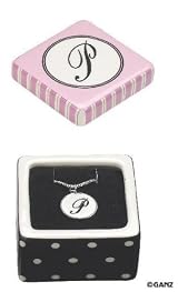 Initial Trinket Box & Necklace - Letter P Jewelry Box and Necklace