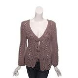 SHERI BODELL Wool Loose Knit Cardigan Sweater in Beige at SHERI BODELL