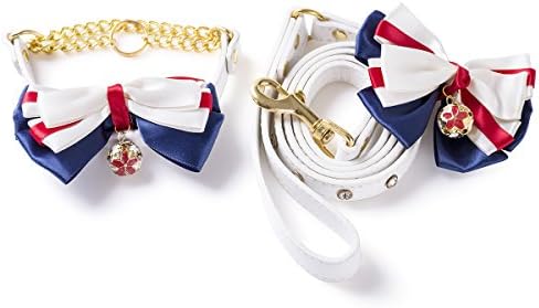 ILANA Adjustable Dog Collar and Leash Set with Fashion Bowtie, Designed for Small to Medium Size Pets