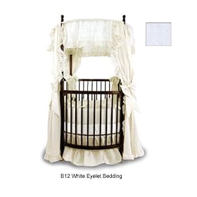 Click here to buy Angel Line White Eyelet Round Crib Bedding by Angel Line.