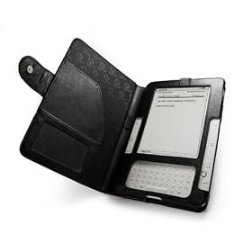 Tuff-Luv Leather case cover for Amazon Kindle 2 / Global Wireless 6" (Book Style) - Black (not compatible with 3rd gen)