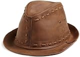 True Religion Men's Distressed Leather Trilby