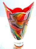 Murano Design Mouth Blown Huge Iridescent Swirls Glass Vase VT-6717