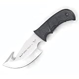 Muela Grizzly 9 .125-Inch Fixed Blade Skinner with Gut Hook Knife, Rubber Handle