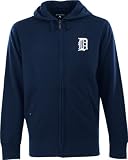 Detroit Tigers Navy Signature Full-Zip Fleece Hooded Sweatshirt