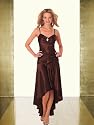Luxus Satin Abendkleid Cocktailkleid, Farbe braun