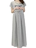 【TPGROWIN】 マタニティ ウェア 授乳服 ワンピース 授乳口付き 外出着 妊婦服 出産 準備 産前 産後 授乳 楽ちん ロング丈 全3色 (M, グレー)