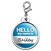 Chrome Plated Metal Small Pet ID Dog Cat Tag Hello My Name Is AM-BA - Bailey