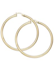14K Gold Hoop Earrings - 1 3/4" diameter (3mm thickness)