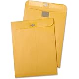 Quality Park Postage Saving Clear-Clasp Envelopes, 9 x 12 Inches, Kraft, 100 Count (43568)