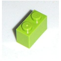 Lego Building Accessories 1 x 2 Bright Green Brick, Bulk - 50 Pieces per Package