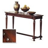 Western Ranch Tack Strap (Nail Head) Trim Rustic Decor Walnut Sofa Table