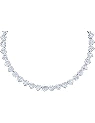 6.50ctw 16" 7.5mm (1/3") Diamond Flower Neclace 14K White Gold