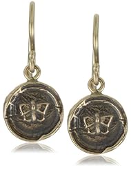 Pyrrha "talisman" 14k Yellow Gold Mini Butterfly Hook Earrings