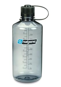 NALGENE Tritan 1-Quart Narrow Mouth BPA-Free Water Bottle,Gray