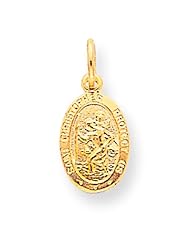 10K Yellow Gold Saint Christopher Pendant Charm