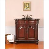 35 Monaco LS-1001 Single Sink Bathroom Vanity, Antique Cherry