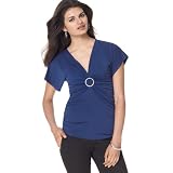 AGB Top, Short Sleeve Ruched Ring Front 