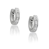 14k White Gold Princess-cut Diamond Hoop Earrings (1/4 cttw, H-I, I1-I2)