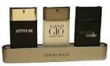 Mens designers Cologne by Giorgio Armani, ( GIORGIO ARMANI COLLECTION GIFT SET ( CONTAINS EAU DE TOILETTE SPRAY EACH 1.0 oz OF ACQUA DI GIO + ARMANI CODE + ATTITUDE) ) + On Sale ) - @Up To 55% Off