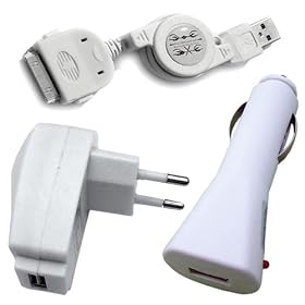 USB Kit chargeur secteur voiture pour iPod Nano MP3 MP4