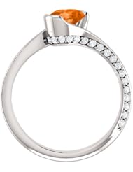 Platinum 7.00x5.00mm Oval Cut Mexican Fire Opal and Diamond Ring -- LIFETIME WARRANTY