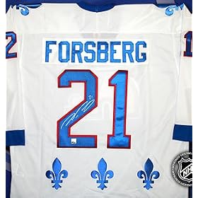 Buy Peter Forsberg Signed Quebec NordiquesWhite CCM Replica Jersey