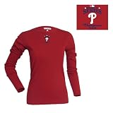 Philadelphia Phillies MLB WS 2008 Champs Long Sleeve Signature Tee For Women (Dk Red)