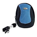 GTMax Durable Digital Camera Carrying Pouch Nylon Case with Strap- Black/Bl ....