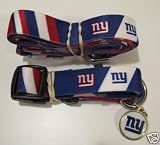 New York Giants Dog Pet Set Leash Collar ID Tag XS