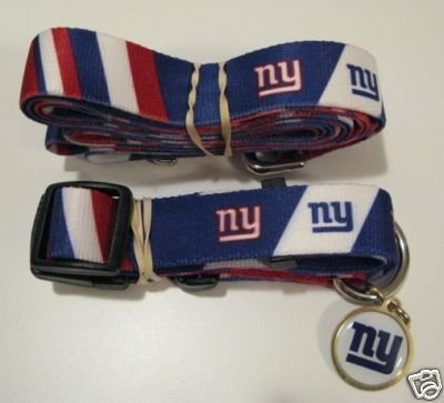 New York Giants Dog Pet Set Leash Collar ID Tag XS