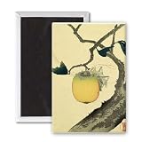 Moon, Persimmon and Grasshopper, 1807.. - 3x2 inch Fridge Magnet - large magnetic button - Magnet