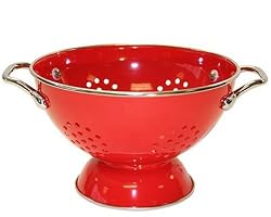 Calypso Basics 1.5 Quart powder coated  Colander, Red